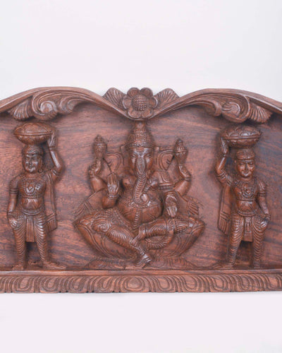 Lord Ganesh Three Forms with Sevagars Wall panel 35"