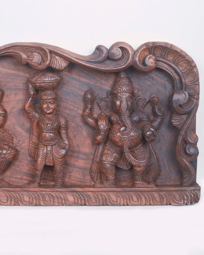 Lord Ganesh Three Forms with Sevagars Wall panel 35"