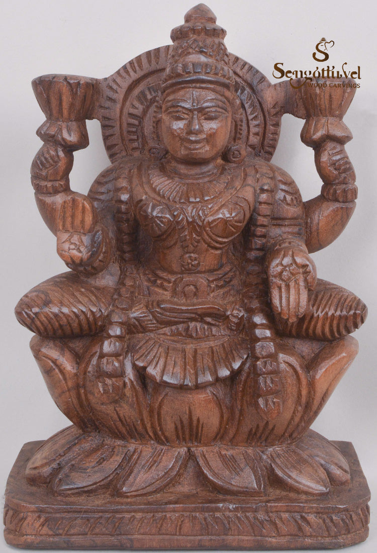 MahaLakshmi Seated On Lotus Give Prosperity Sculpture 10"