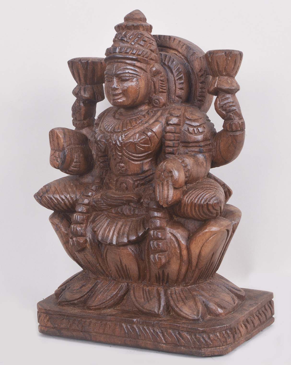 MahaLakshmi Seated On Lotus Give Prosperity Sculpture 10"