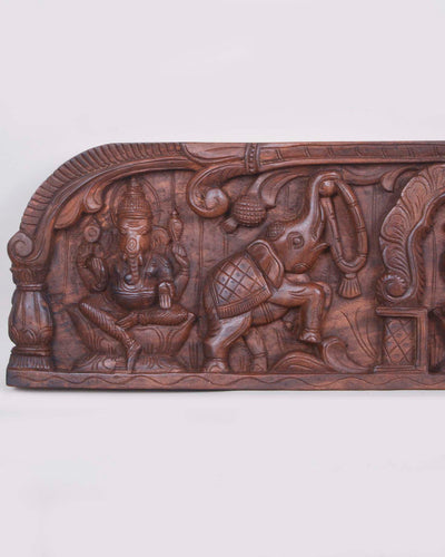 Pillar Design GajaLakshmi&Ganesh,saraswathi panel 48"