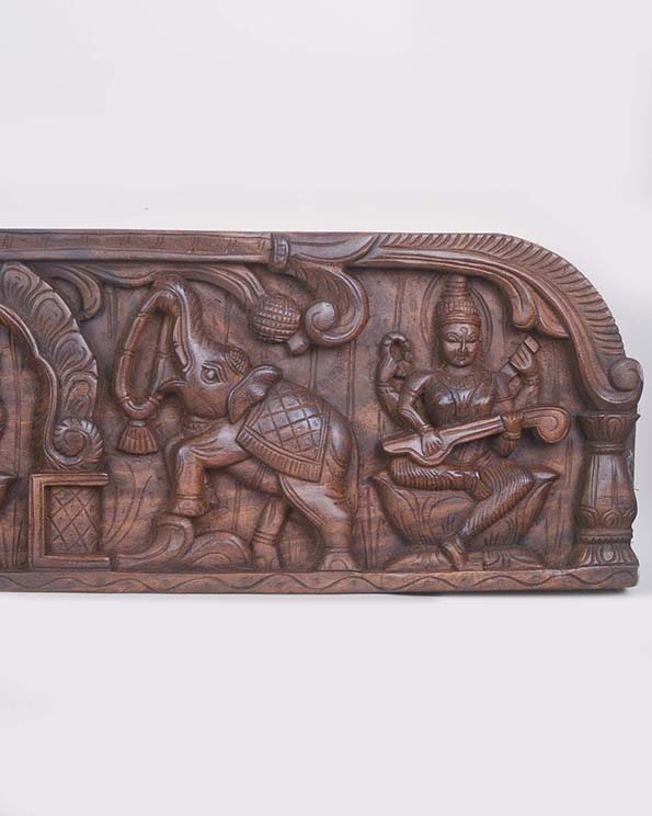 Pillar Design GajaLakshmi&Ganesh,saraswathi panel 48"