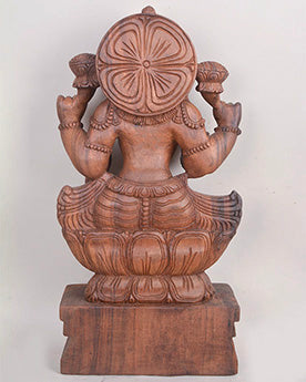 Shri MahaLakshmi Blessing Devotees on Lotus Sculpture 24"