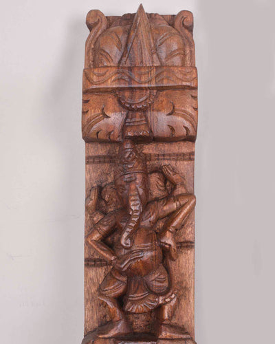Handcrafted Vertical Ashta Ganesha Paired Panel 36"