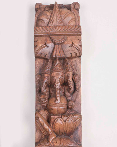 Handcrafted Vertical Ashta Ganesha Paired Panel 36"