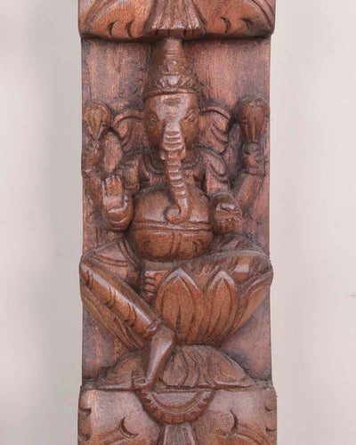 Handcrafted Vertical Ashta Ganesha Paired Panel 36"