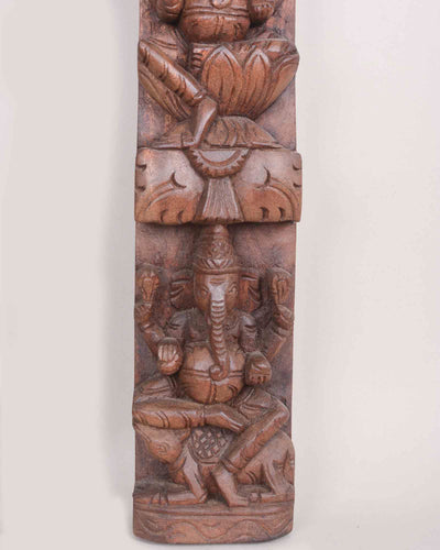 Handcrafted Vertical Ashta Ganesha Paired Panel 36"