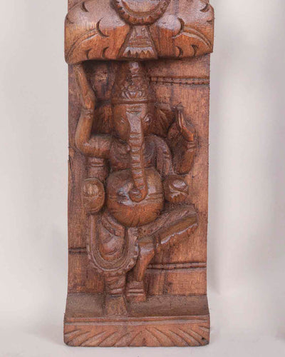 Handcrafted Vertical Ashta Ganesha Paired Panel 36"