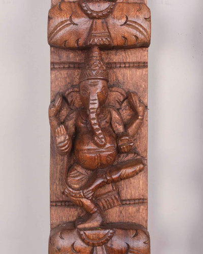 Handcrafted Vertical Ashta Ganesha Paired Panel 36"