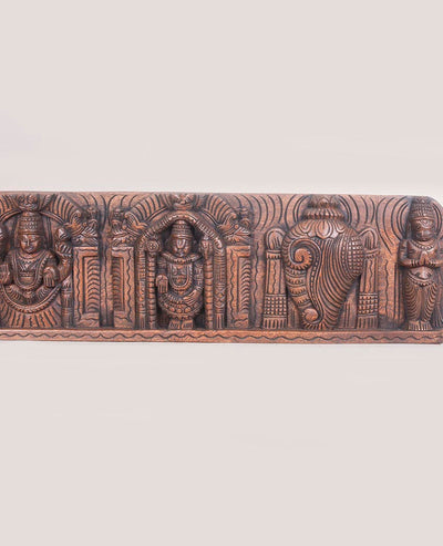 Lord Balaji with Padmavathi conch and chakra panel 36"