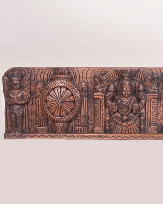 Lord Balaji with Padmavathi conch and chakra panel 36"