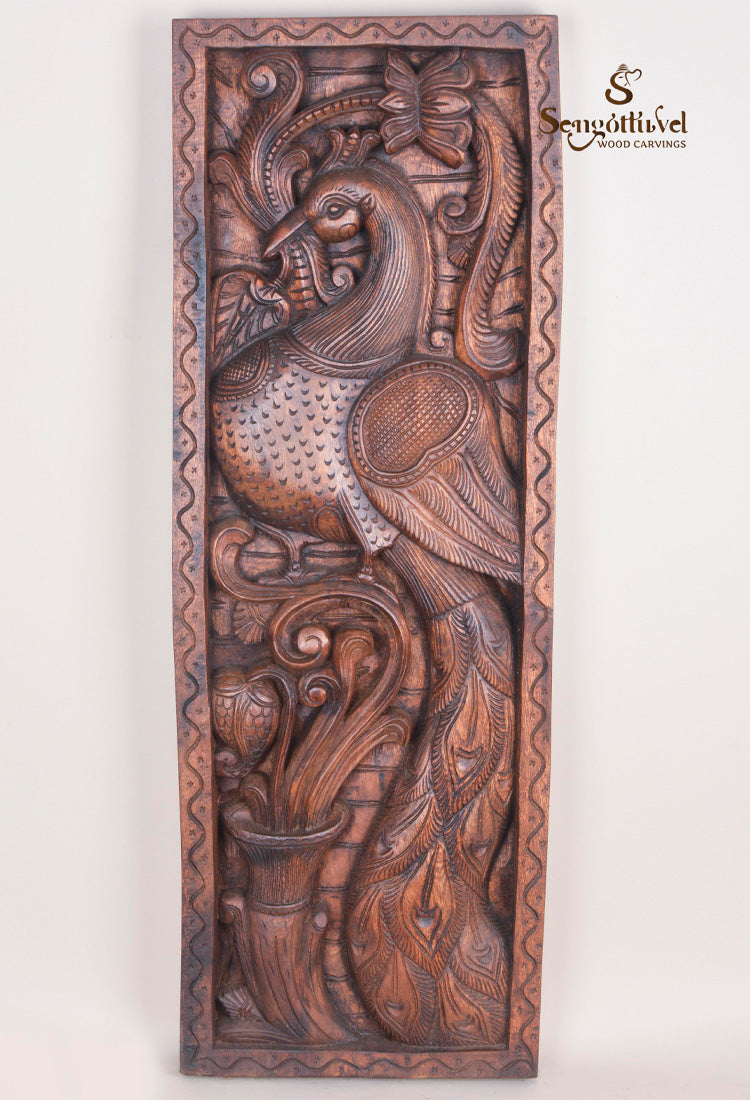 Vertical Peacock Wall Panel