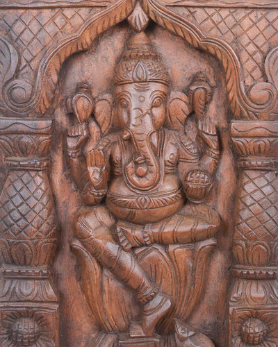 Pillar with Kopuram Design Lord Ganesh Kaavadi Wall Mount 24"