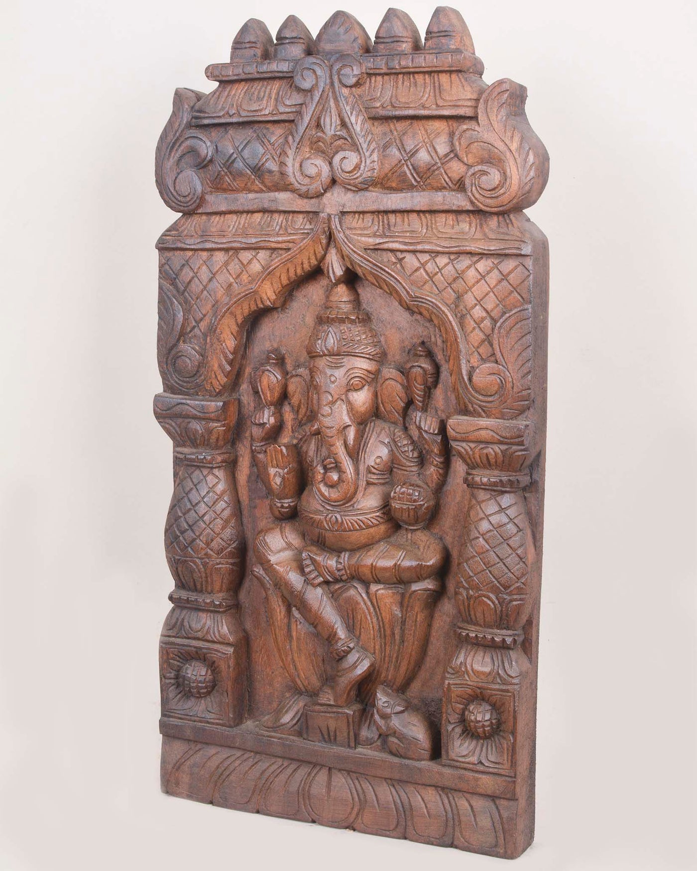 Pillar with Kopuram Design Lord Ganesh Kaavadi Wall Mount 24"