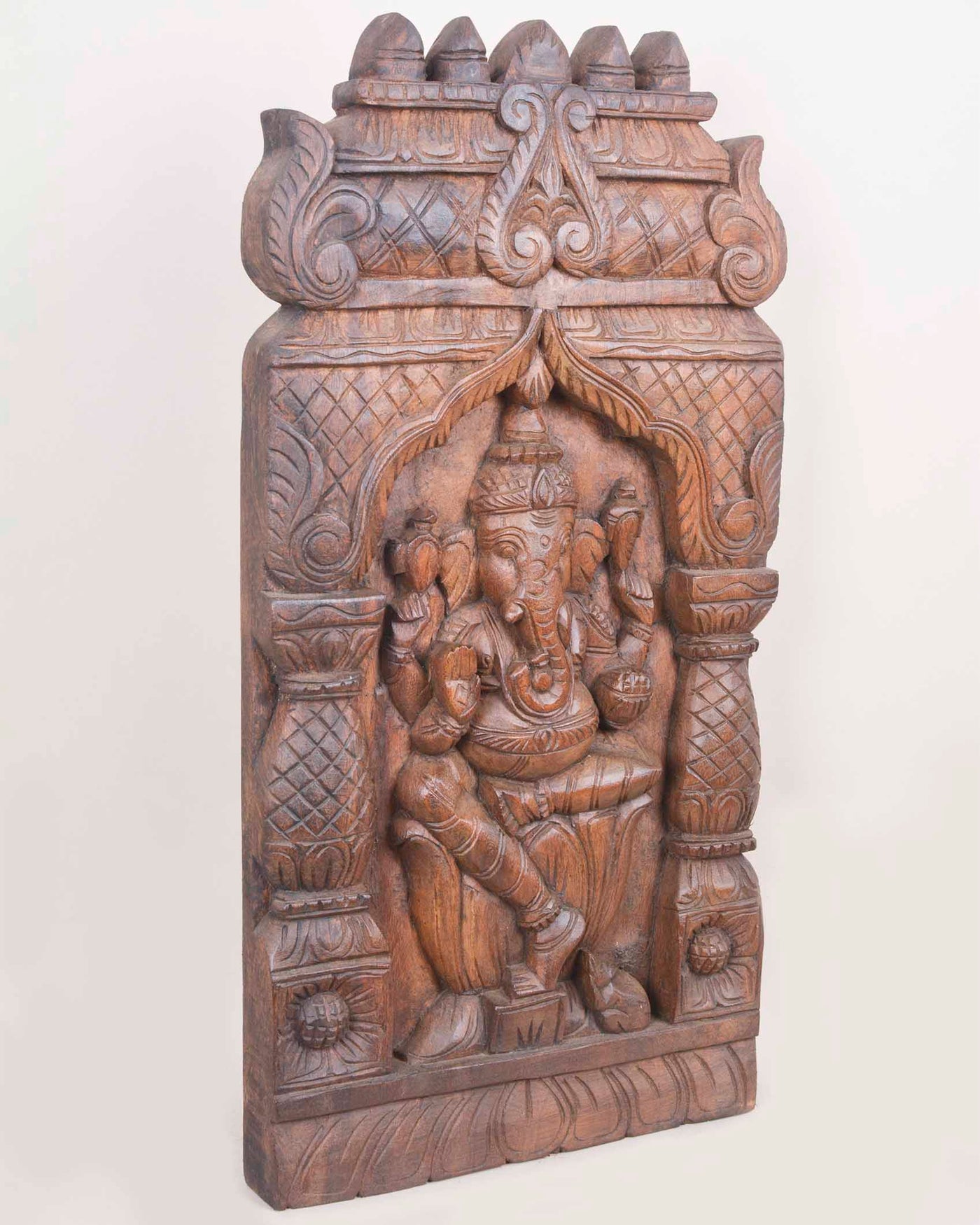 Pillar with Kopuram Design Lord Ganesh Kaavadi Wall Mount 24"