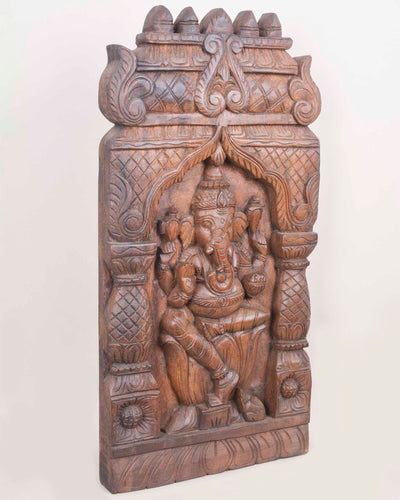 Pillar with Kopuram Design Lord Ganesh Kaavadi Wall Mount 24"