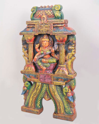 Pooja Room Decor Goddess Saraswathi Handmade Kaavadi 18"