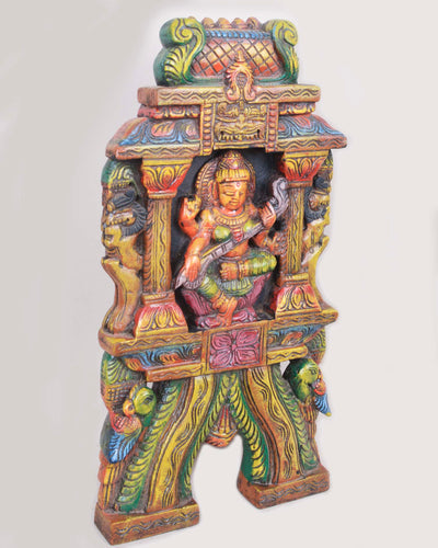 Pooja Room Decor Goddess Saraswathi Handmade Kaavadi 18"