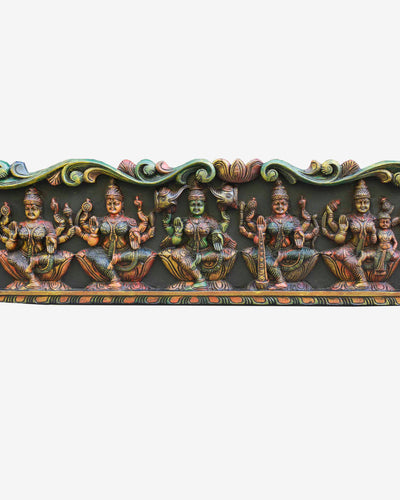Handmade AshtaLakhmi Coloured Floral Design Panel 60"