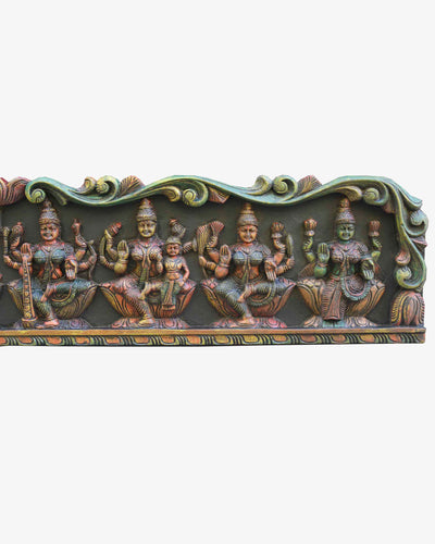 Handmade AshtaLakhmi Coloured Floral Design Panel 60"