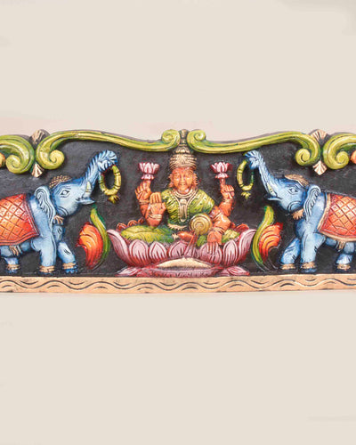 Goddess of prosperity GajaLakshmi coloured panel 36"