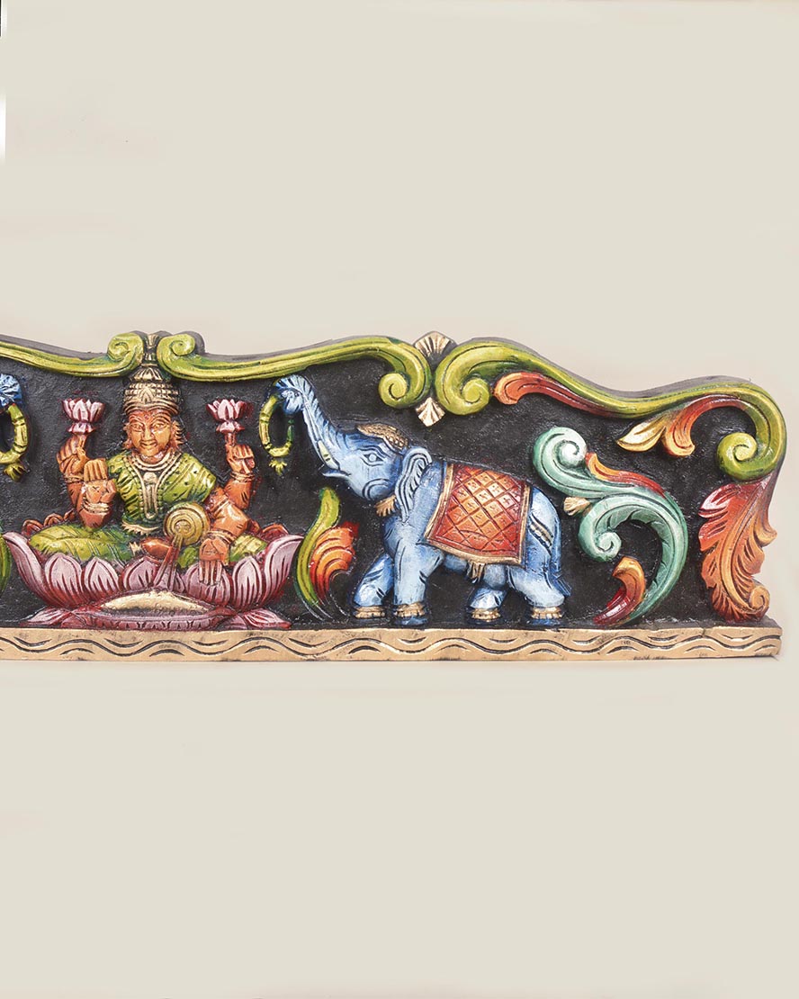 Goddess of prosperity GajaLakshmi coloured panel 36"