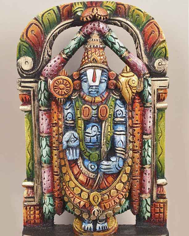 Sri Venkateshwara Arch Coloured Sculpture 15"