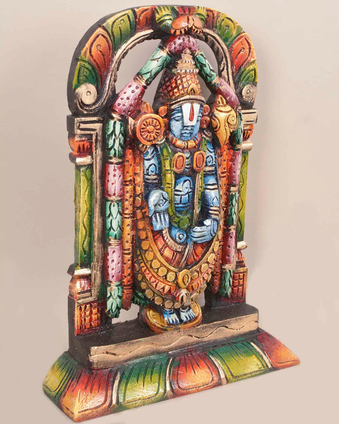 Sri Venkateshwara Arch Coloured Sculpture 15"