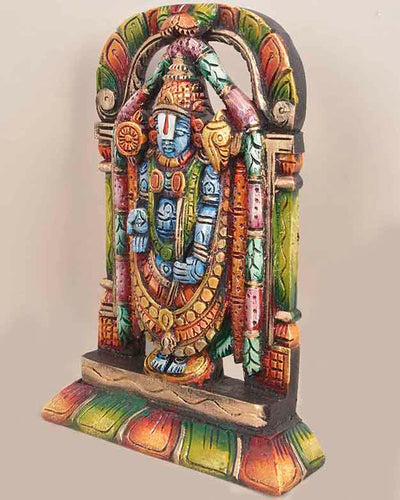 Sri Venkateshwara Arch Coloured Sculpture 15"