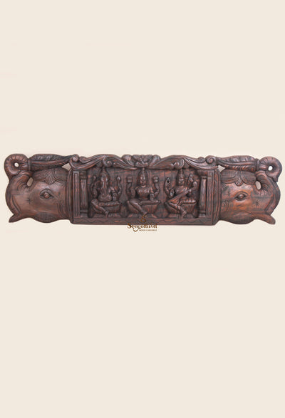 Pillar Design Ganesh,Lakshmi,Saraswathi,Elephant Panel 48"