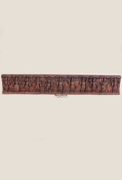 Ten Avatars of Mahavishnu Vaagai Wood Wall panel 36"