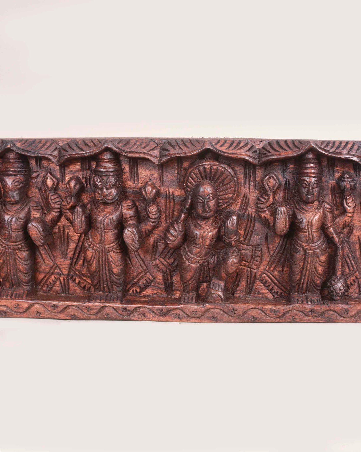 Ten Avatars of Mahavishnu Vaagai Wood Wall panel 36"