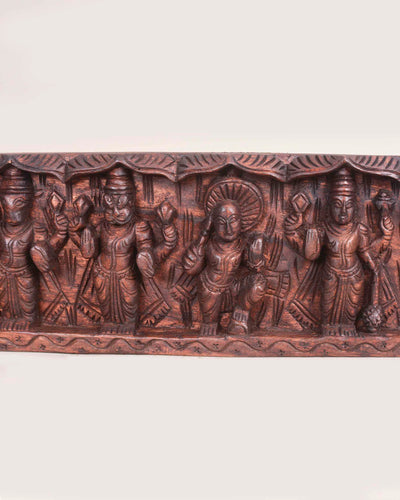 Ten Avatars of Mahavishnu Vaagai Wood Wall panel 36"