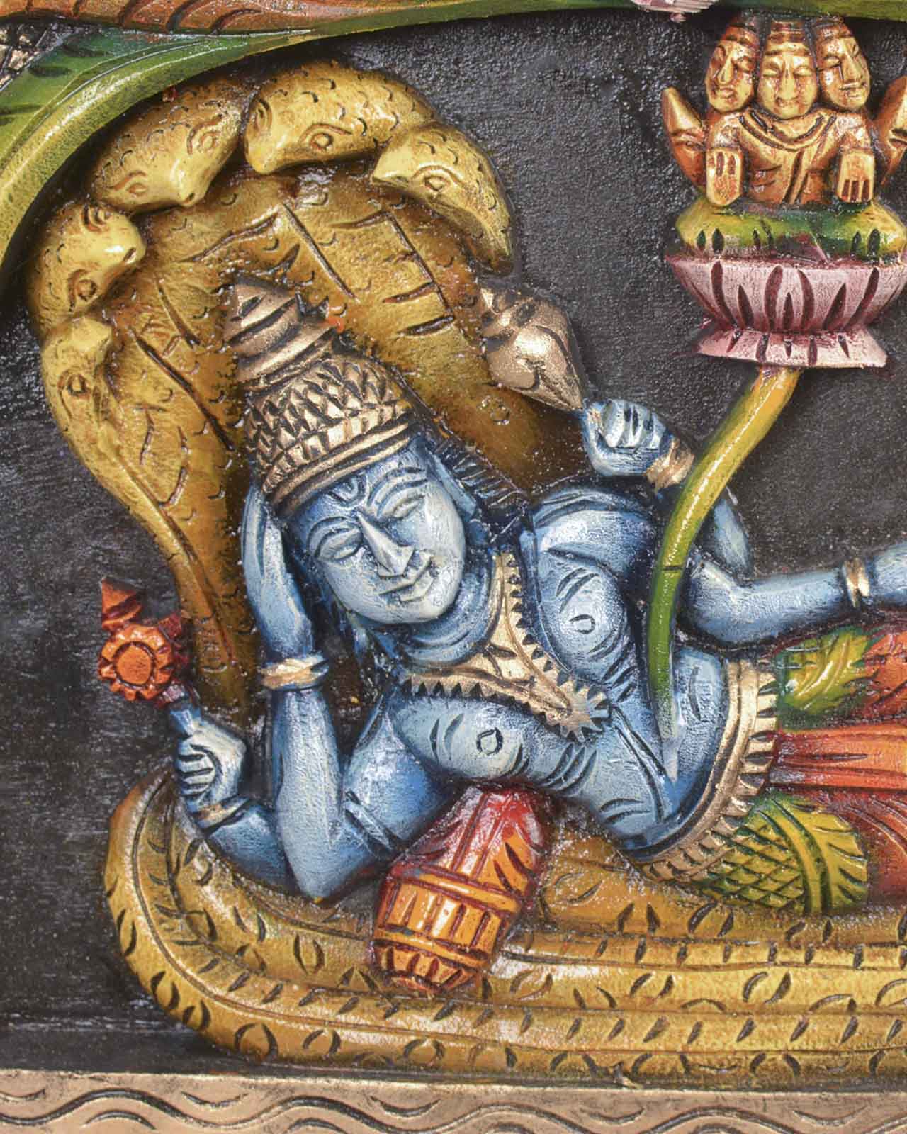 Ranganathar with Lakshmi Pillar Design Coloured Panel 18"