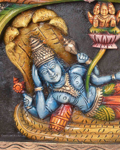 Ranganathar with Lakshmi Pillar Design Coloured Panel 18"