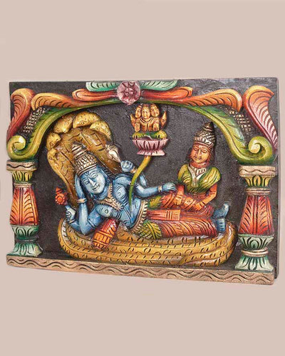 Ranganathar with Lakshmi Pillar Design Coloured Panel 18"
