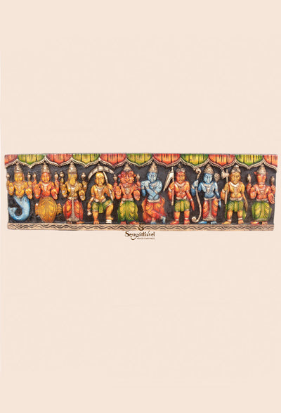 Mahavishnu Various Avatars Multicolour Wall Panel 36"