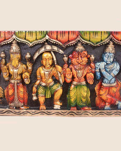 Mahavishnu Various Avatars Multicolour Wall Panel 36"