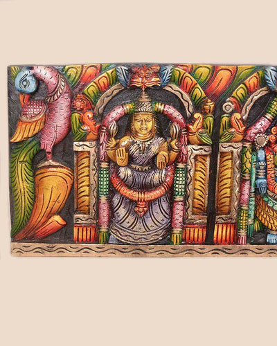 Tirupathi Balaji with Lakshmi & Padmavathi Wall Panel 36"