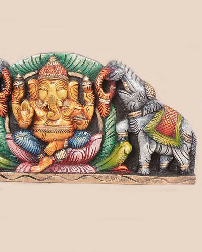 Grey Elephants Gaja Ganesha Home Decor Wall Mount 18"