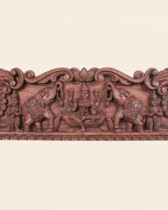 GajaLakshmi with Sevagars Floral Design  Panel 48"