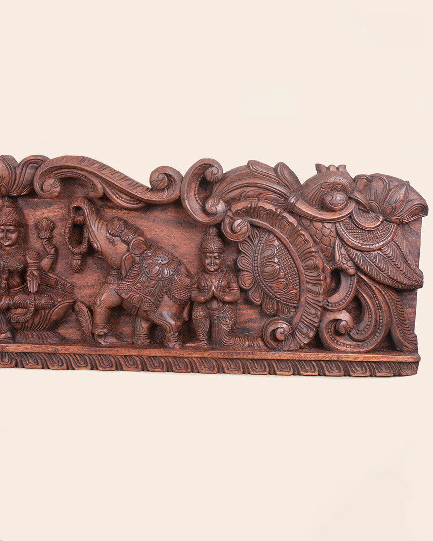 GajaLakshmi with Sevagars Floral Design  Panel 48"