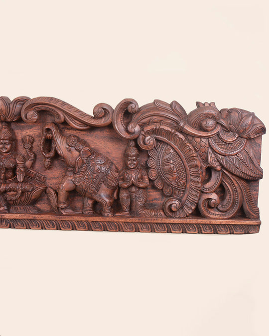 GajaLakshmi with Sevagars Floral Design  Panel 48"